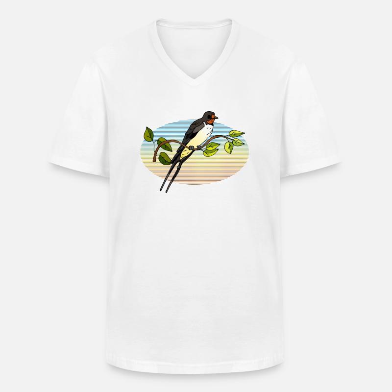 Vogel - Männer-T-Shirt mit V-Ausschnitt - Weiß