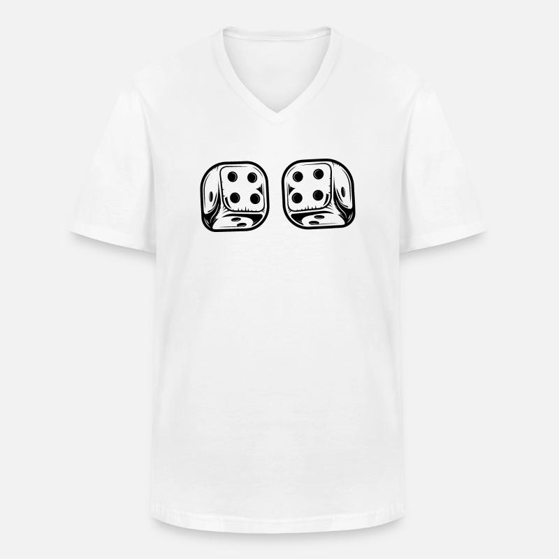 boardgame chess backgammon game night - Männer-T-Shirt mit V-Ausschnitt - Weiß