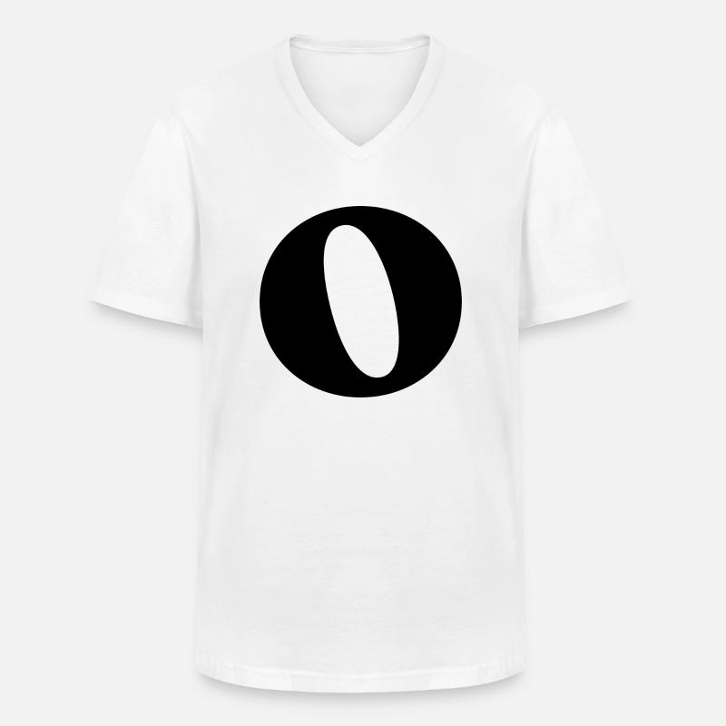 Buchstabe o - Männer-T-Shirt mit V-Ausschnitt - Weiß
