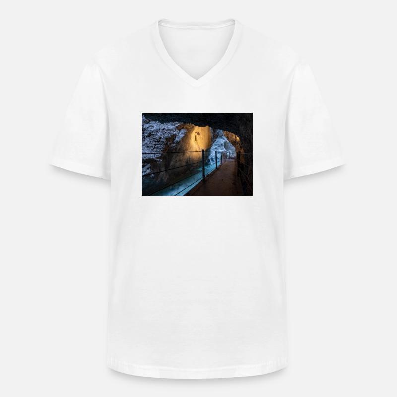 Partnachklamm - Männer-T-Shirt mit V-Ausschnitt - Weiß