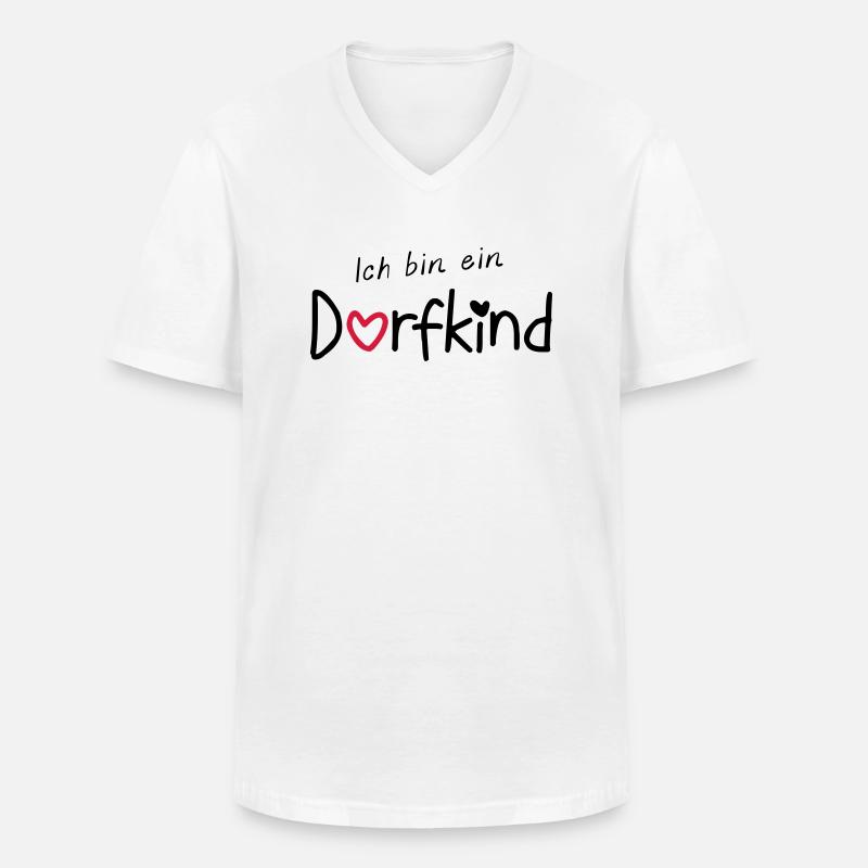 Ich bin ein Dorfkind - Männer-T-Shirt mit V-Ausschnitt - Weiß