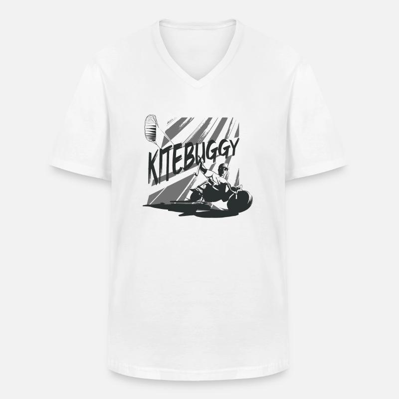 2 Rad Kitebuggy - Männer-T-Shirt mit V-Ausschnitt - Weiß