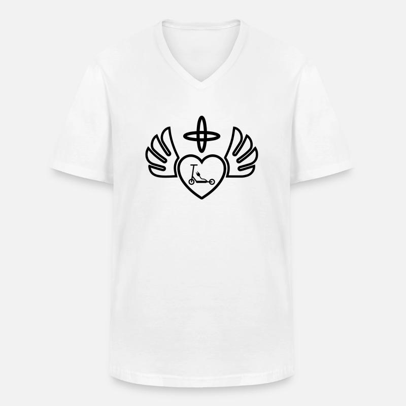E-Scooter E-Roller Scooter - Männer-T-Shirt mit V-Ausschnitt - Weiß