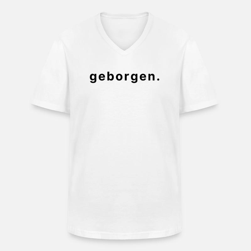 geborgen. - Männer-T-Shirt mit V-Ausschnitt - Weiß