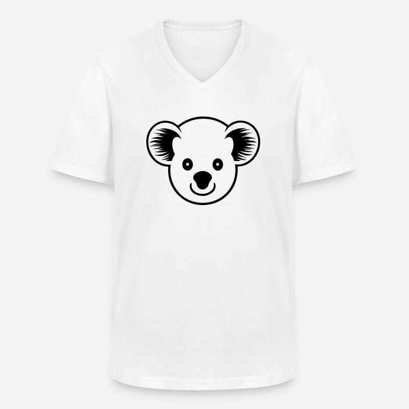 Koala - Männer-T-Shirt mit V-Ausschnitt - Weiß