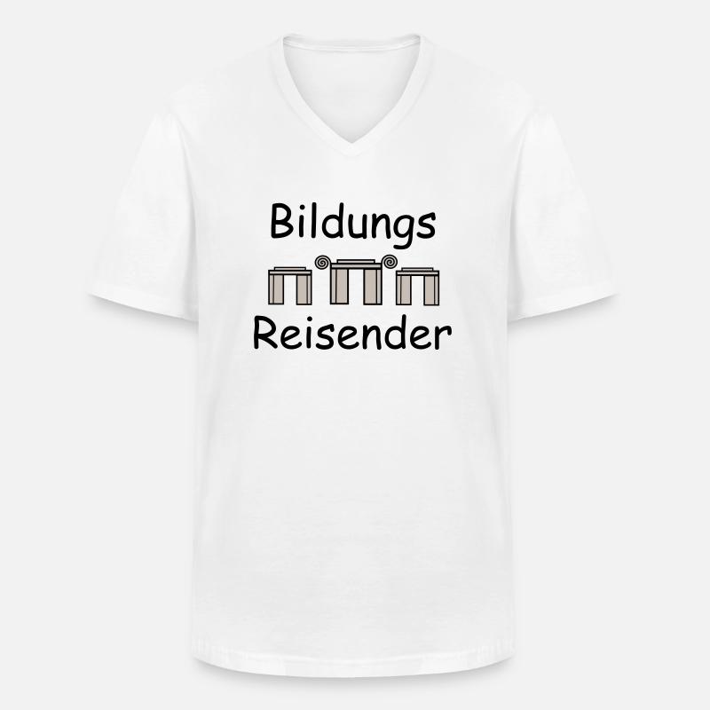 Bildungsreisender - Männer-T-Shirt mit V-Ausschnitt - Weiß