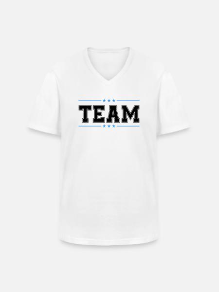 Team 02 - Men's V-Neck T-Shirt - white