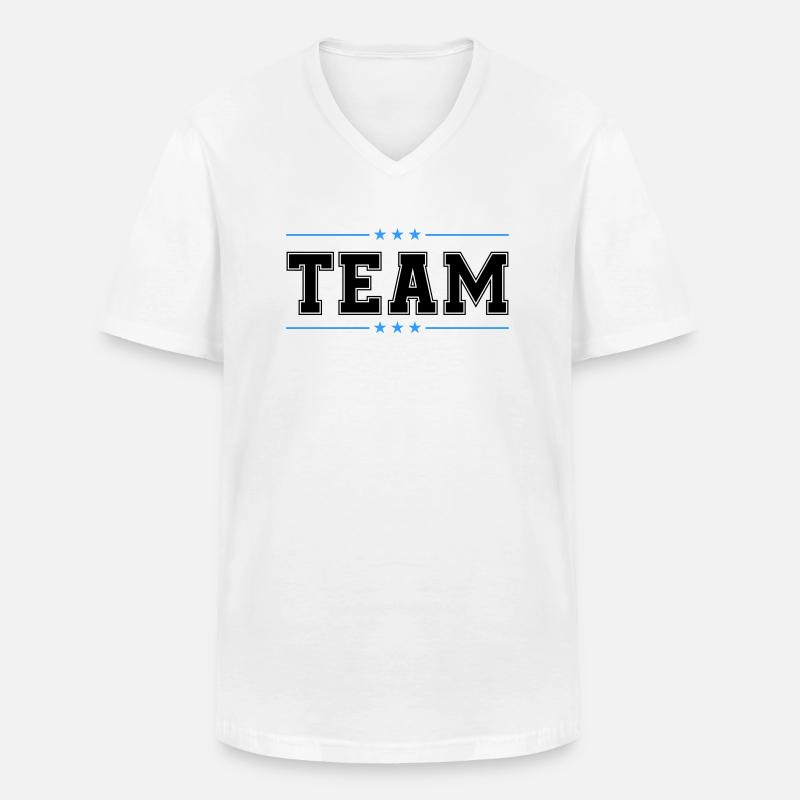 team 02 - Männer-T-Shirt mit V-Ausschnitt - Weiß