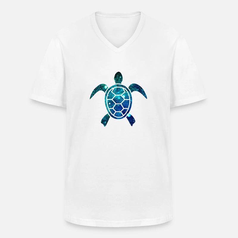 Kosmische Schildkröte - Männer-T-Shirt mit V-Ausschnitt - Weiß