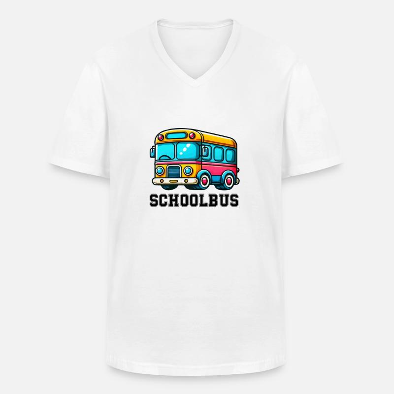bus comic - Männer-T-Shirt mit V-Ausschnitt - Weiß