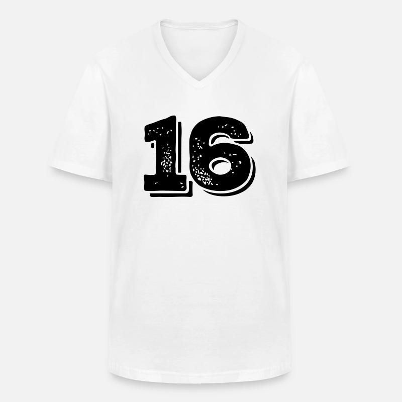 16 Nexa - Männer-T-Shirt mit V-Ausschnitt - Weiß