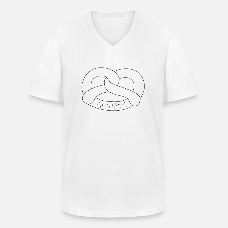 Brezel - Männer-T-Shirt mit V-Ausschnitt - Weiß