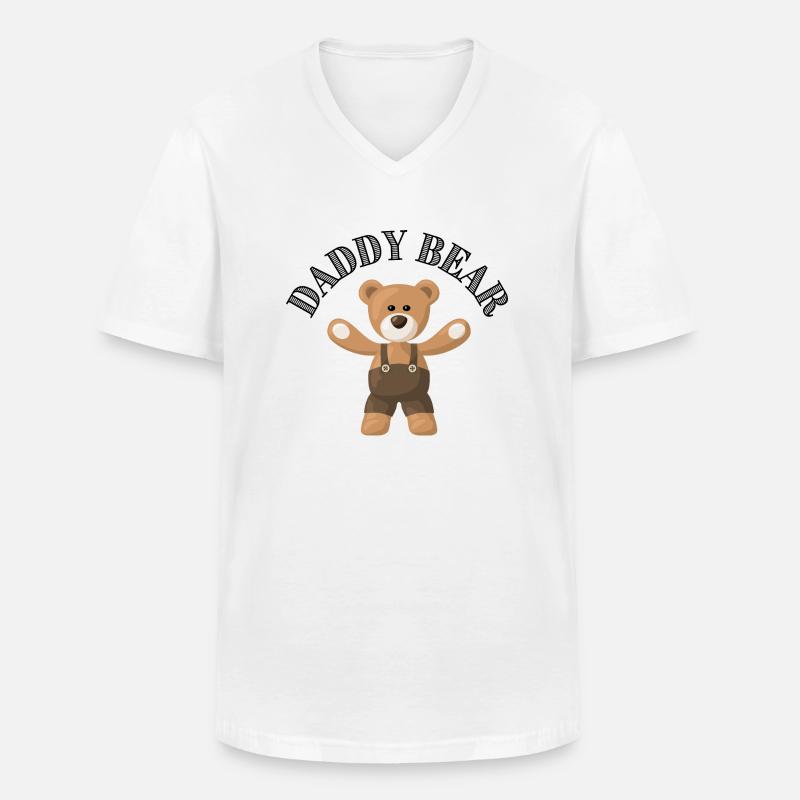 Daddy Bär Arbeiter Teddybär - Männer-T-Shirt mit V-Ausschnitt - Weiß