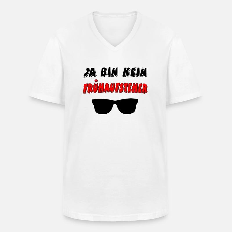 Frühaufsteher - Männer-T-Shirt mit V-Ausschnitt - Weiß