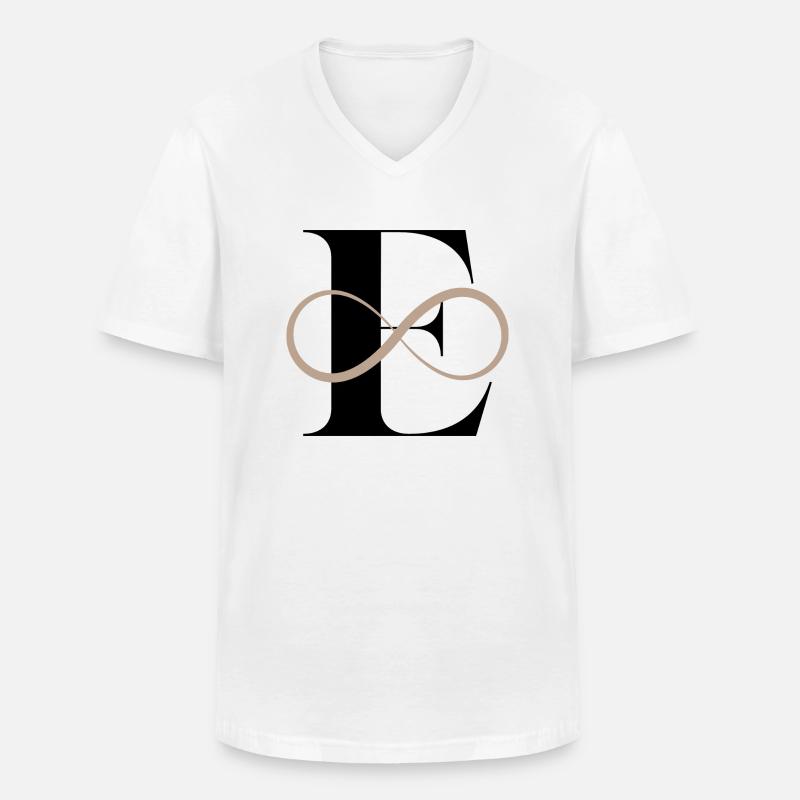 Unendlicher Buchstabe e - Männer-T-Shirt mit V-Ausschnitt - Weiß