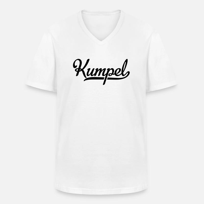 Kumpel - Männer-T-Shirt mit V-Ausschnitt - Weiß