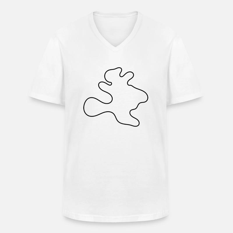 Fleck - Männer-T-Shirt mit V-Ausschnitt - Weiß