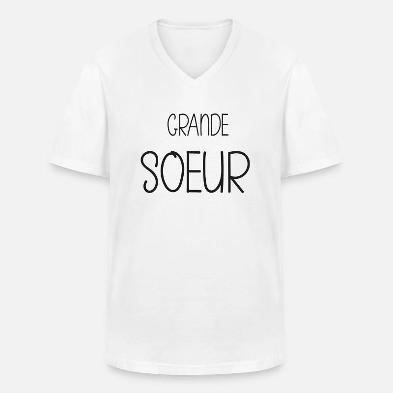 Große Schwester - Schwester - Männer-T-Shirt mit V-Ausschnitt - Weiß