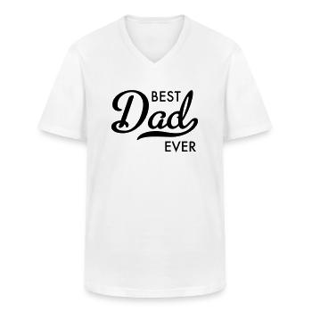 far - Klassisk herre T-shirt med V-udskæring - hvid - Foran - AI Model Male 185 light (185cm)