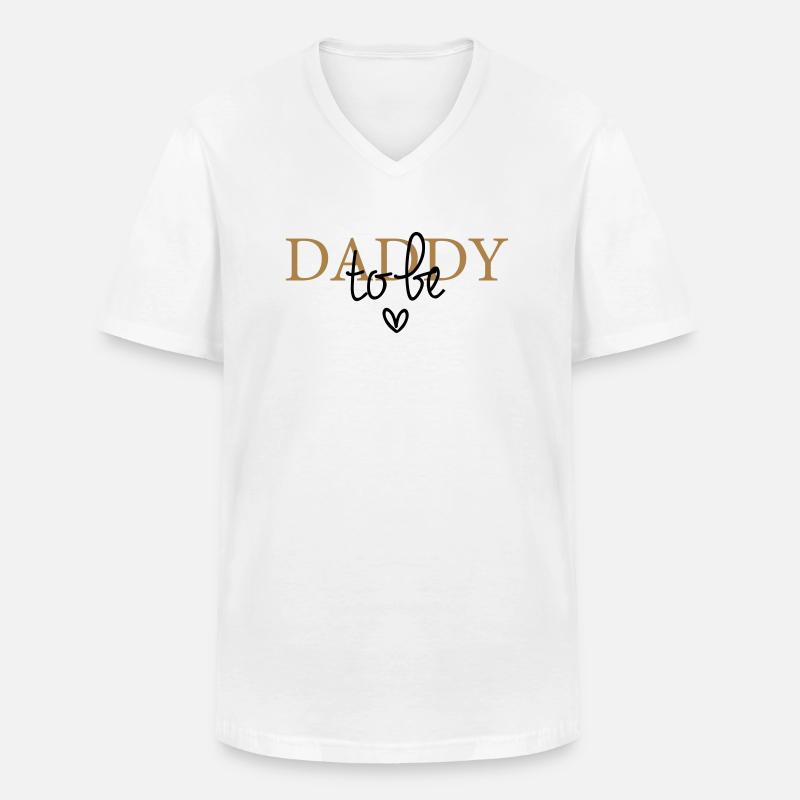 Daddy to be - Männer-T-Shirt mit V-Ausschnitt - Weiß