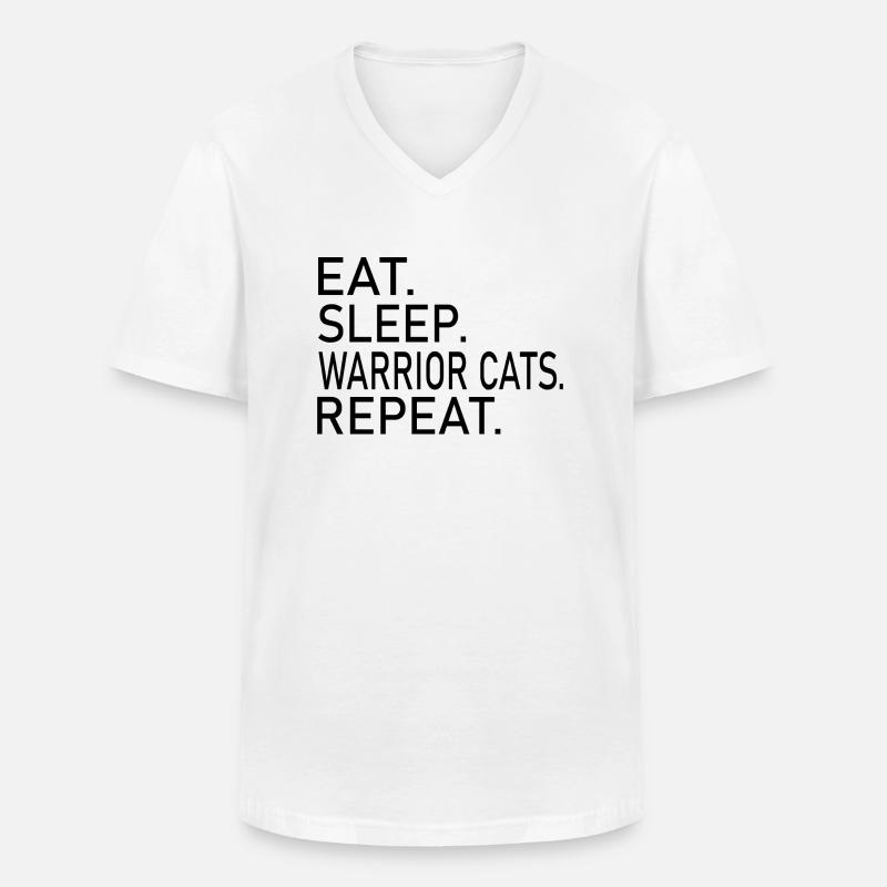 Cat Katze - Männer-T-Shirt mit V-Ausschnitt - Weiß
