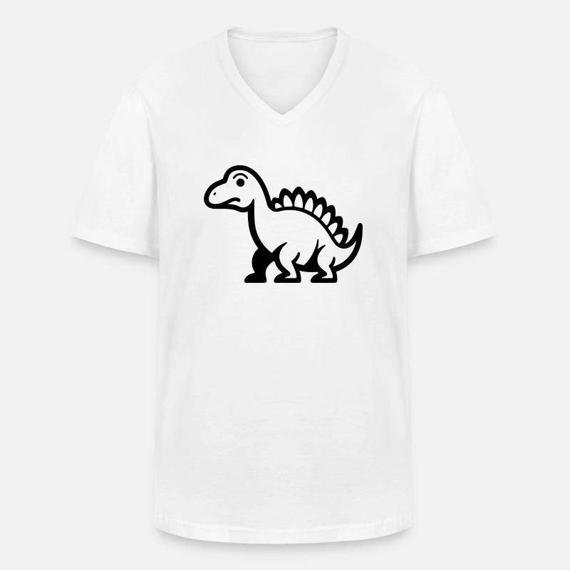Dinosaurier - Männer-T-Shirt mit V-Ausschnitt - Weiß