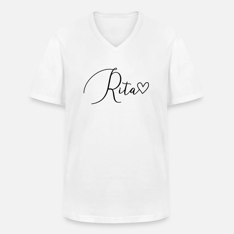Rita Name Vorname Mädchen - Männer-T-Shirt mit V-Ausschnitt - Weiß