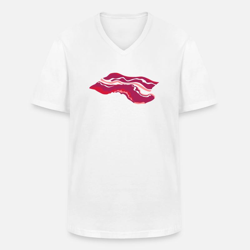 bacon - Men's V-Neck T-Shirt - white