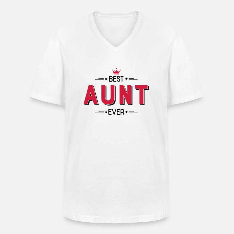 Aunt - Männer-T-Shirt mit V-Ausschnitt - Weiß