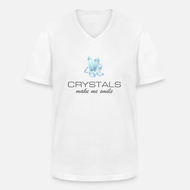 crystals make me smile - Männer-T-Shirt mit V-Ausschnitt - Weiß
