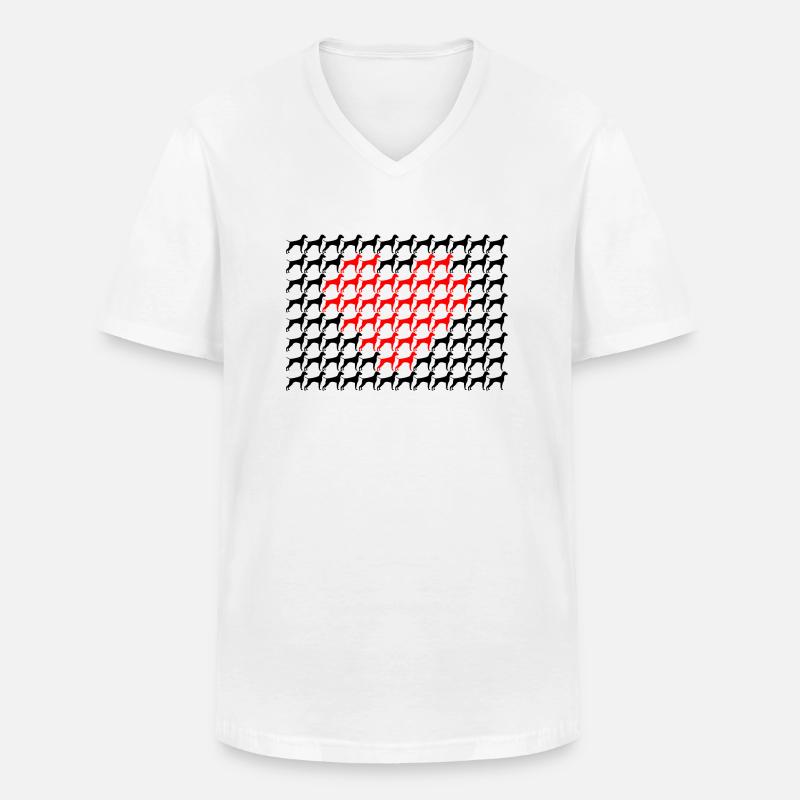 Viszlas mit Herz - Männer-T-Shirt mit V-Ausschnitt - Weiß