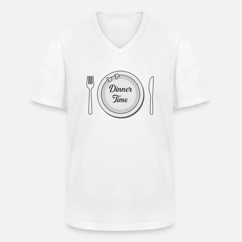 Dinner Time - Männer-T-Shirt mit V-Ausschnitt - Weiß