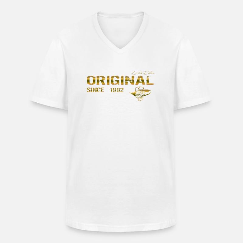 Original since 1992 - Männer-T-Shirt mit V-Ausschnitt - Weiß