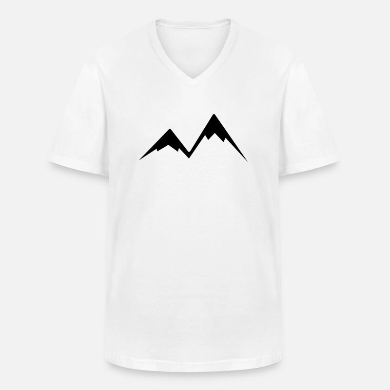 Einfache Berge - Männer-T-Shirt mit V-Ausschnitt - Weiß
