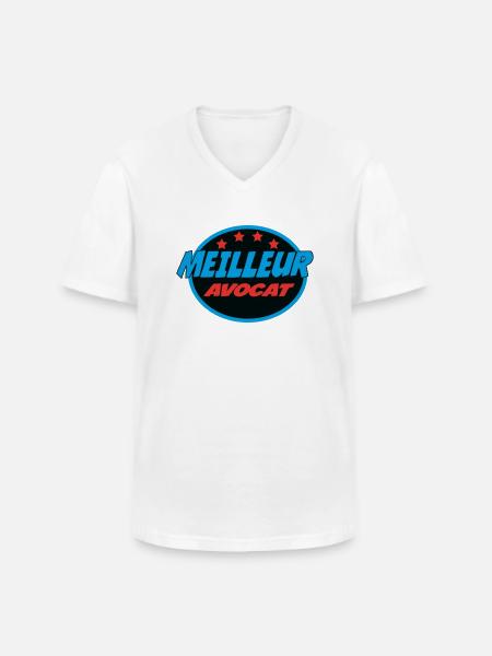 MEILLEUR AVOCAT - T-shirt col V Homme - blanc