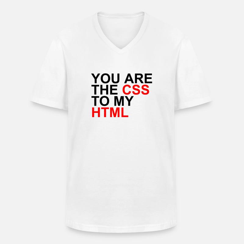 css to my html - Männer-T-Shirt mit V-Ausschnitt - Weiß