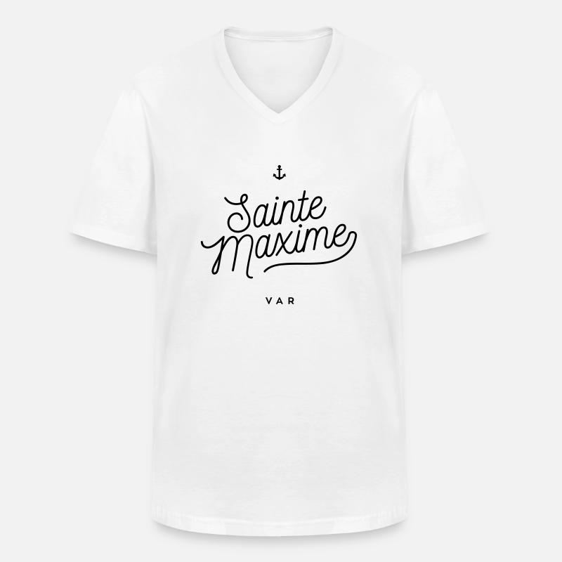 Sainte Maxime - Var - Männer-T-Shirt mit V-Ausschnitt - Weiß