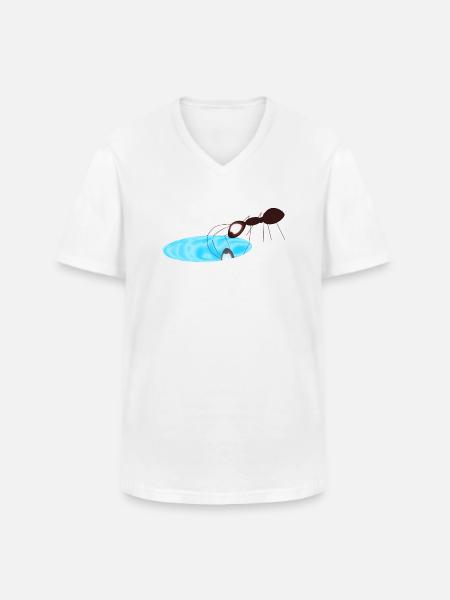 Ant - Men's V-Neck T-Shirt - white