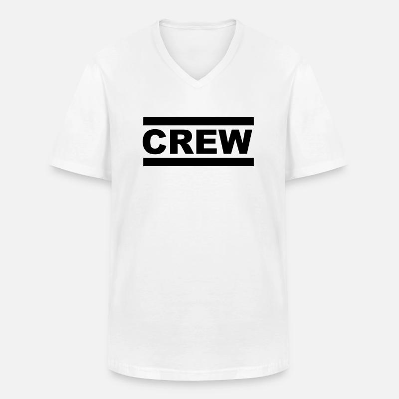 crew - Männer-T-Shirt mit V-Ausschnitt - Weiß
