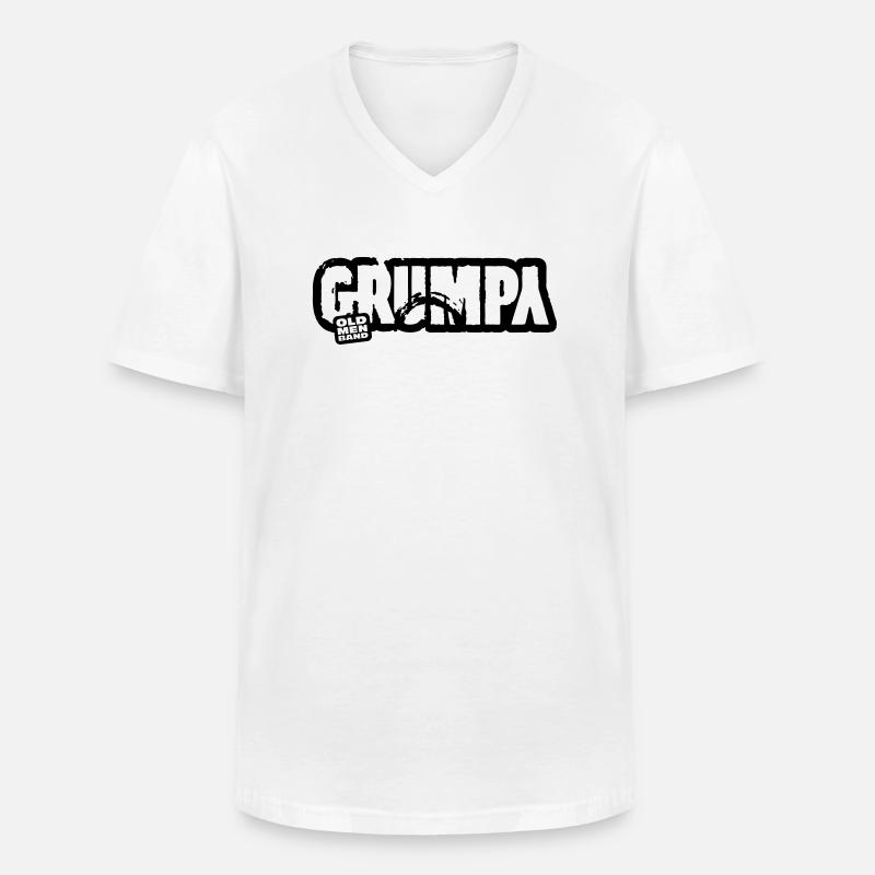 GRUMPY - Männer-T-Shirt mit V-Ausschnitt - Weiß