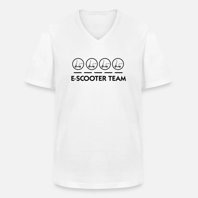 E-Scooter E-Roller Scooter - Männer-T-Shirt mit V-Ausschnitt - Weiß