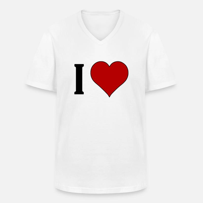I ♥️ .......... - Männer-T-Shirt mit V-Ausschnitt - Weiß