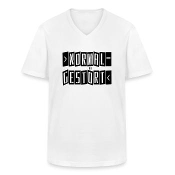 normal gestört - Männer-T-Shirt mit V-Ausschnitt - Weiß - Vorne - AI Model Male 185 light (185cm)