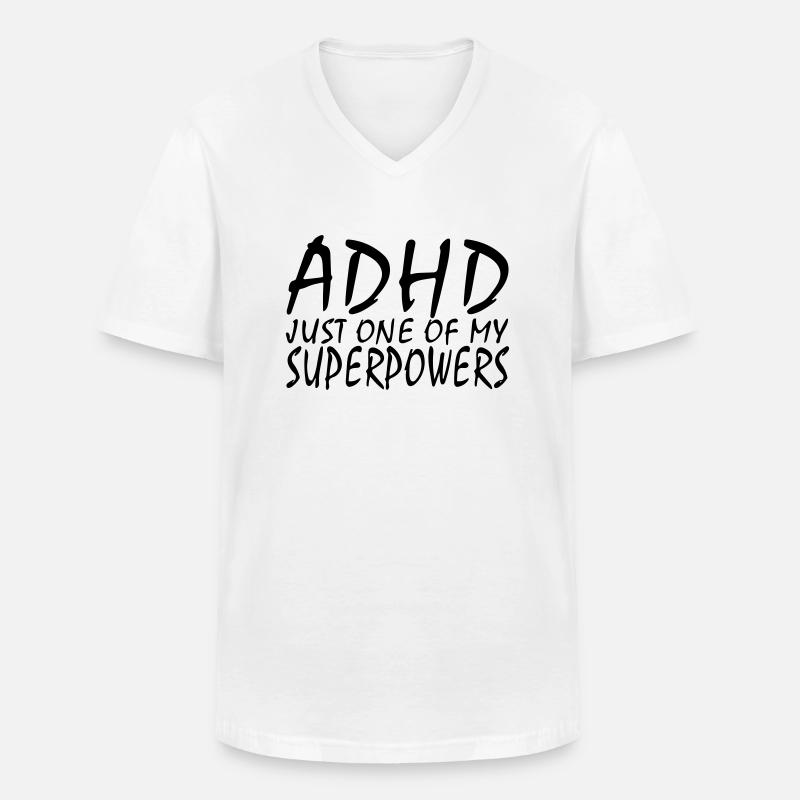 ADHS - Männer-T-Shirt mit V-Ausschnitt - Weiß