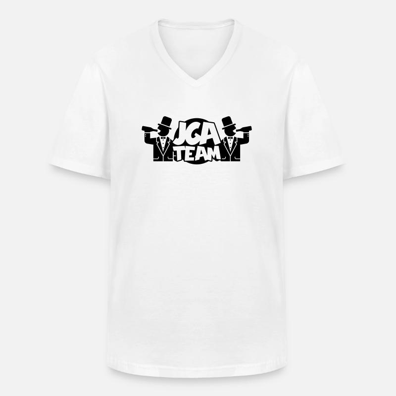 Jga Team - Männer-T-Shirt mit V-Ausschnitt - Weiß