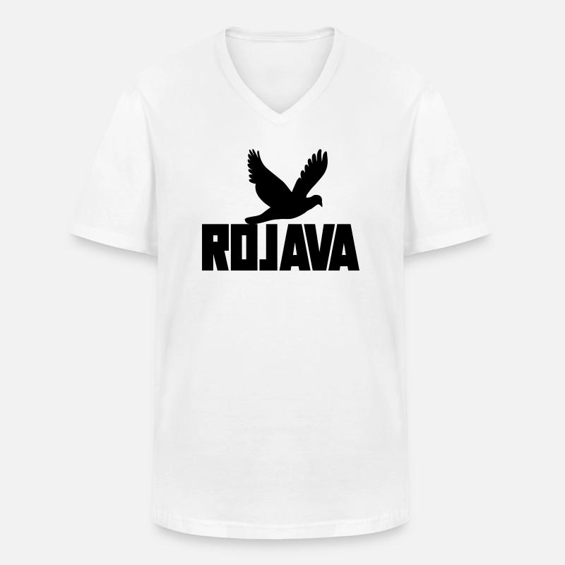 Kurdistan du Rojava - T-shirt col V Homme - blanc
