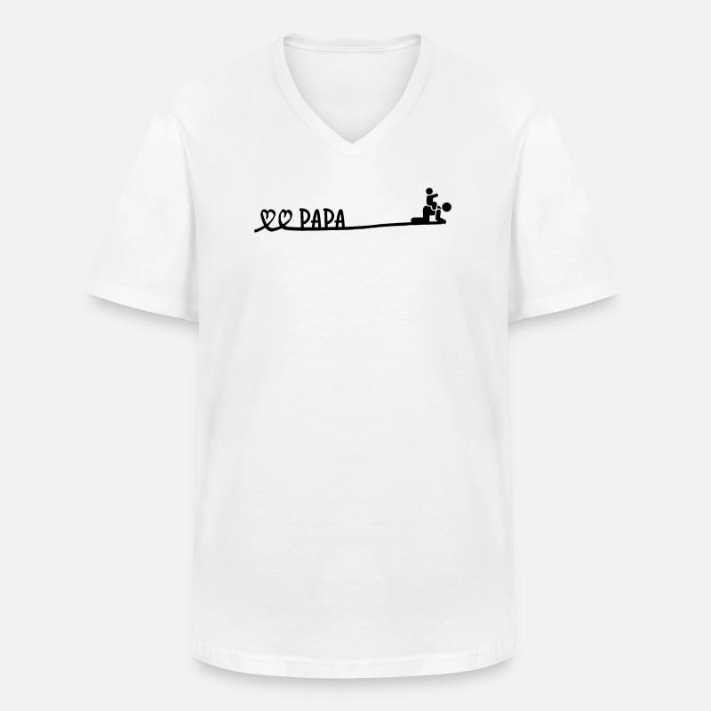 Papa spielt mit mir - Männer-T-Shirt mit V-Ausschnitt - Weiß