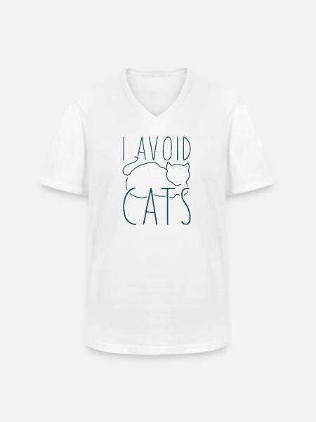 I Avoid Cats - Men's V-Neck T-Shirt - white