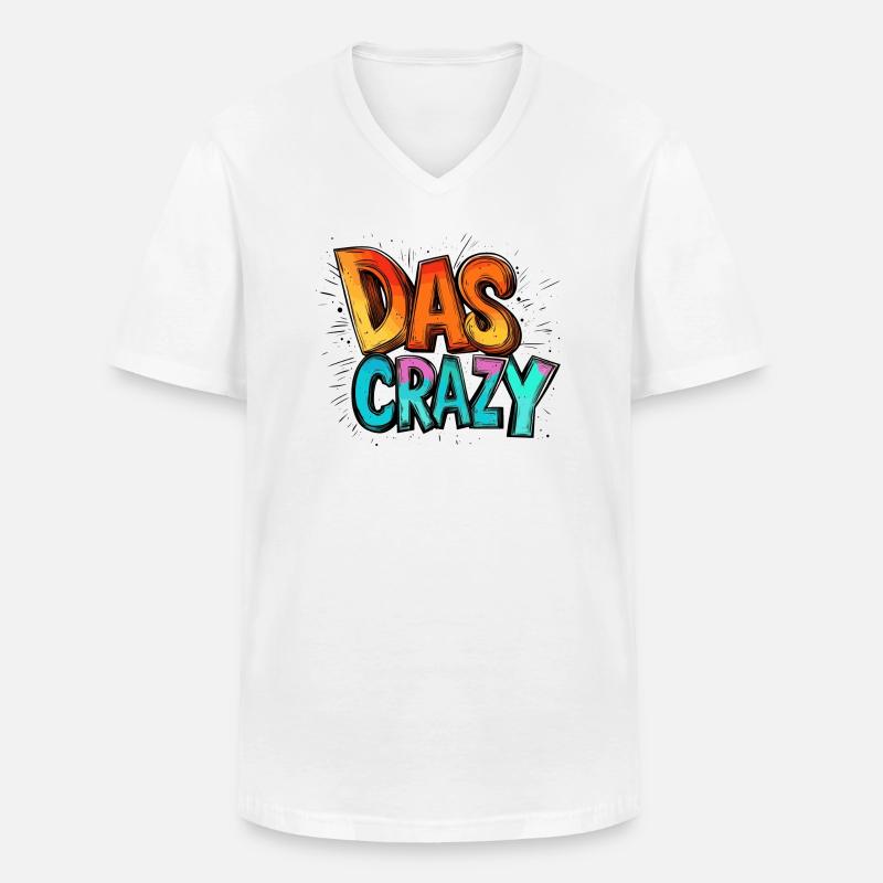 das crazy - Männer-T-Shirt mit V-Ausschnitt - Weiß