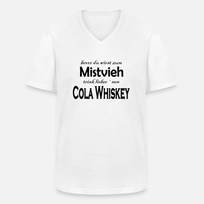 Mistvieh Whiskey - Männer-T-Shirt mit V-Ausschnitt - Weiß